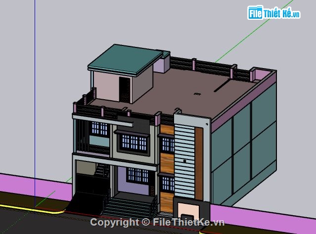 Nhà phố 2 tầng,model su nhà phố 2 tầng,file su nhà phố 2 tầng