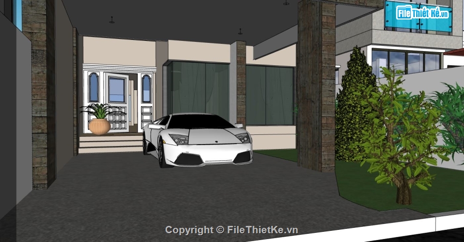su nhà phố,file sketchup nhà phố,model su nhà phố