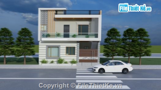 Nhà phố 2 tầng,model su nhà phố 2 tầng,file su nhà phố 2 tầng,sketchup nhà phố 2 tầng,nhà phố 2 tầng file su