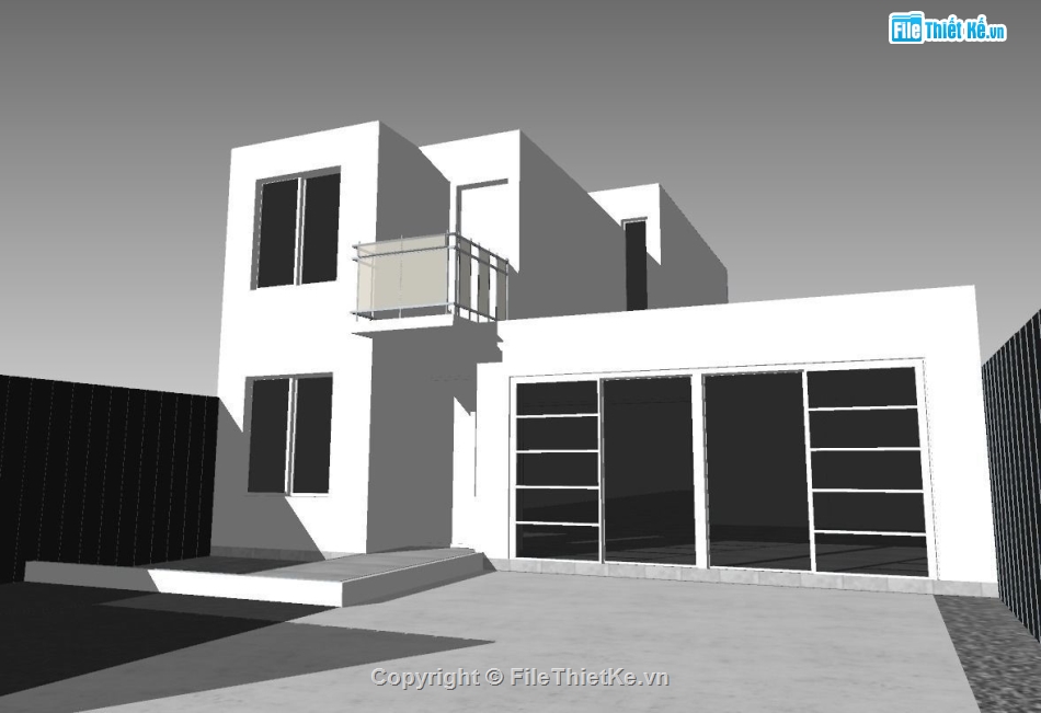 Nhà phố 2 tầng,model su nhà phố 2 tầng,file su nhà phố 2 tầng,nhà phố 2 tầng model su,sketchup nhà phố 2 tầng