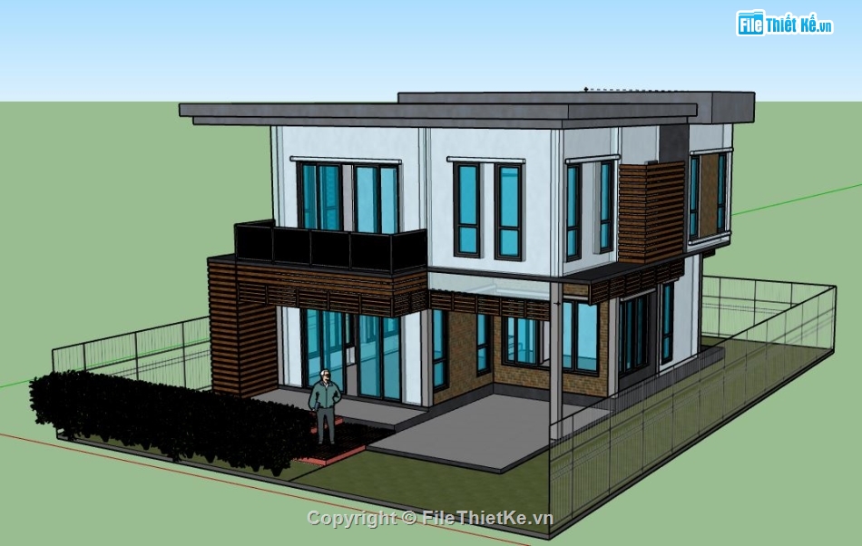 Nhà phố 2 tầng,model su nhà phố 2 tầng,file su nhà phố 2 tầng,nhà phố 2 tầng file su,sketchup nhà phố 2 tầng