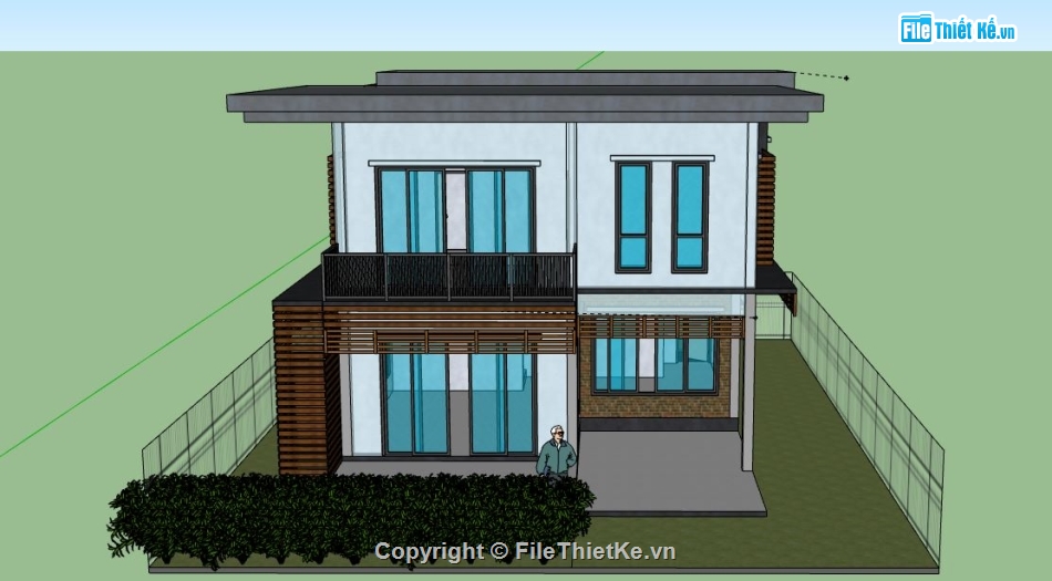 Nhà phố 2 tầng,model su nhà phố 2 tầng,file su nhà phố 2 tầng,nhà phố 2 tầng file su,sketchup nhà phố 2 tầng