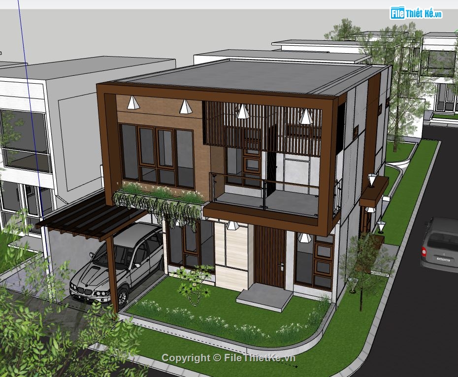 Nhà phố 2 tầng,model su nhà phố 2 tầng,nhà phố 2 tầng file su,sketchup nhà phố 2 tầng,nhà phố 2 tầng sketchup