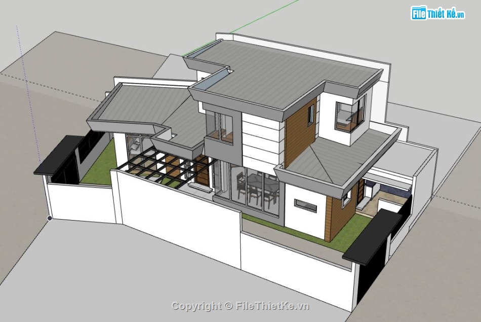 model su nhà phố 2 tầng,file su nhà phố 2 tầng,nhà phố 2 tầng file su,sketchup nhà phố 2 tầng,nhà phố 2 tầng sketchup