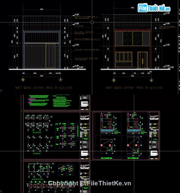 nhà phố 2 tầng,file cad nhà phố 2 tầng,nhà phố 2 tầng cad