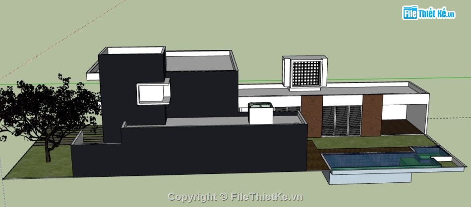 Nhà phố 2 tầng,model su nhà phố 2 tầng,file su nhà phố 2 tầng,nhà phố 2 tầng file su,sketchup nhà phố 2 tầng