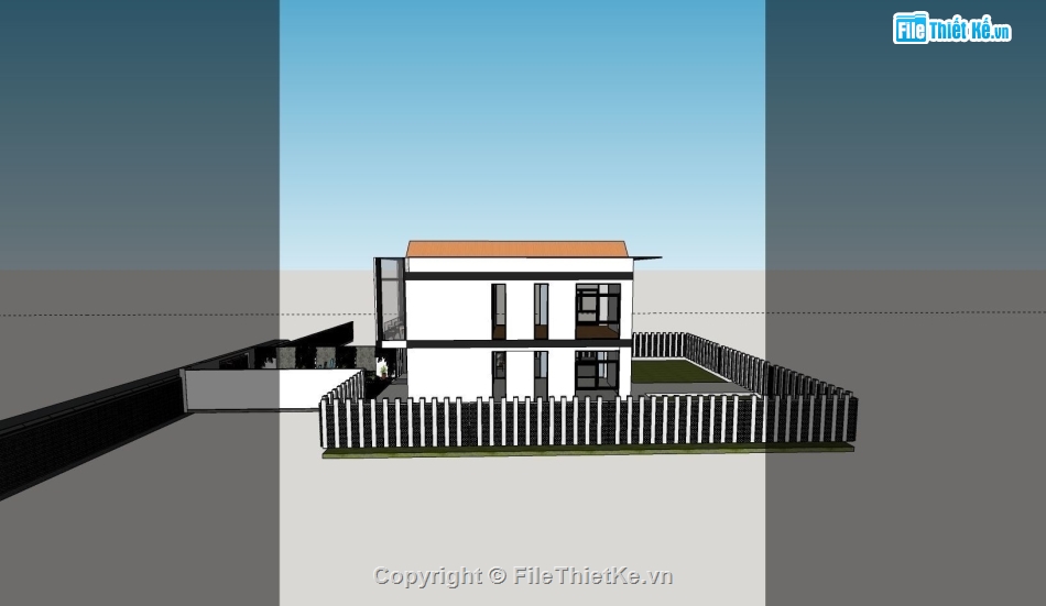 Nhà phố 2 tầng,Nhà phố 2 tầng hiện đại,model su nhà phố 2 tầng,sketchup nhà phố 2 tầng,file su nhà phố 2 tầng