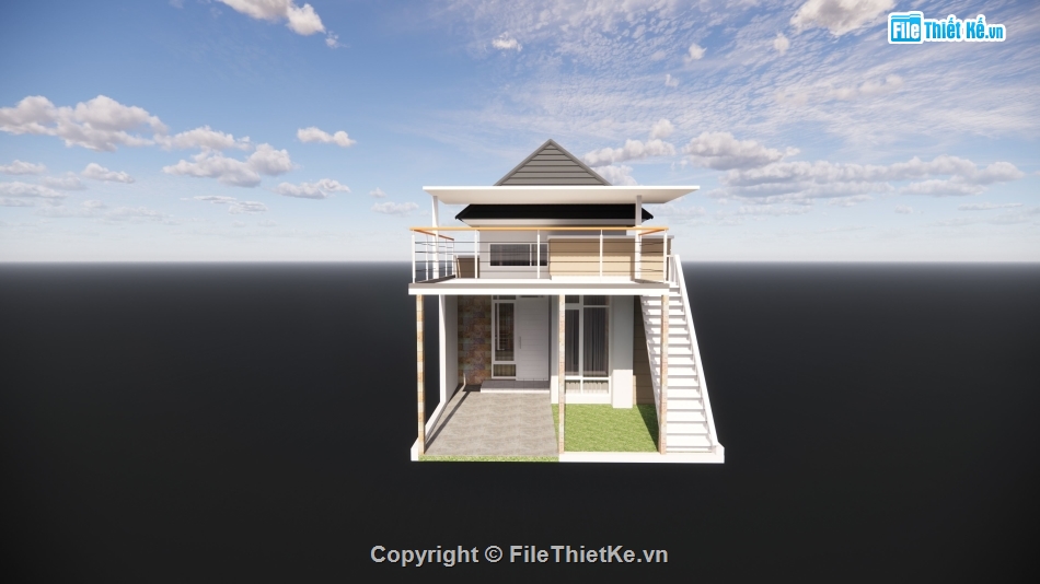 Nhà phố 2 tầng,model su nhà phố 2 tầng,file su nhà phố 2 tầng,nhà phố 2 tầng file su,sketchup nhà phố 2 tầng