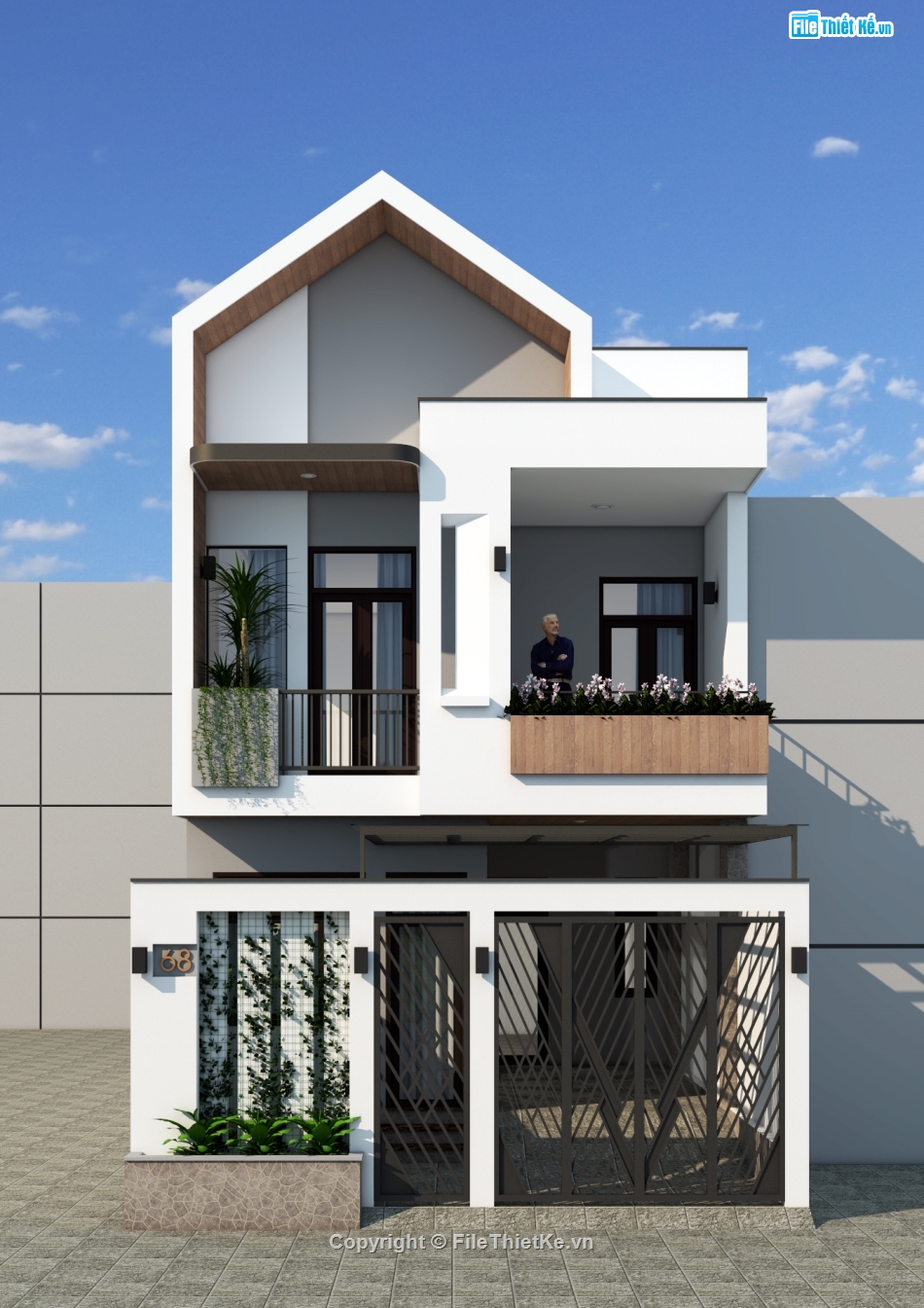 Nhà phố 2 tầng 6.2x18m,Nhà phố 2 tầng hiện đại,Nhà phố 2 tầng 3 phòng ngủ