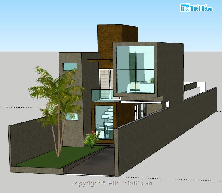 Nhà phố 2 tầng,file su nhà phố 2 tầng,nhà phố 2 tầng file su,sketchup nhà phố 2 tầng,nhà phố 2 tầng model su