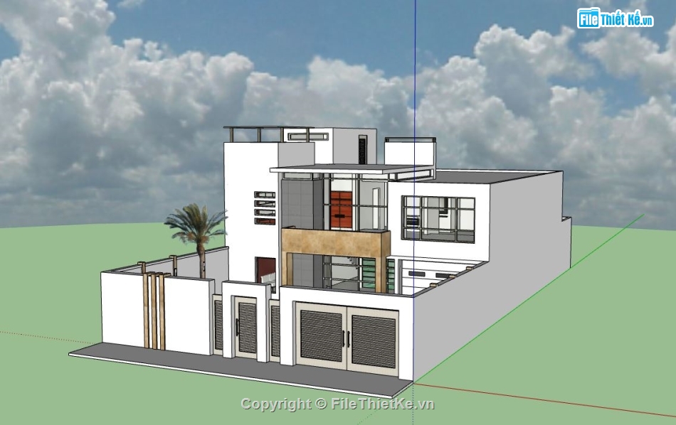 Nhà phố 2 tầng,model nhà phố 2 tầng,sketchup nhà phố 2 tầng