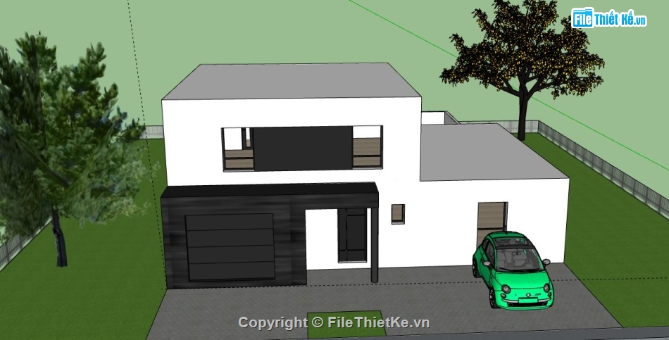 Nhà phố 2 tầng,file su nhà phố 2 tầng,nhà phố 2 tầng,sketchup nhà phố 2 tầng,nhà phố 2 tầng model su