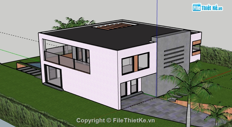 Nhà phố 2 tầng,model su nhà phố 2 tầng,file sketchup nhà phố 2 tầng,nhà phố 2 tầng model su,file su nhà phố 2 tầng