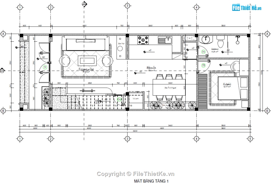 Nhà 2 tầng mái thái,Nhà phố 2 tầng mái thái,file cad nhà phố 2 tầng