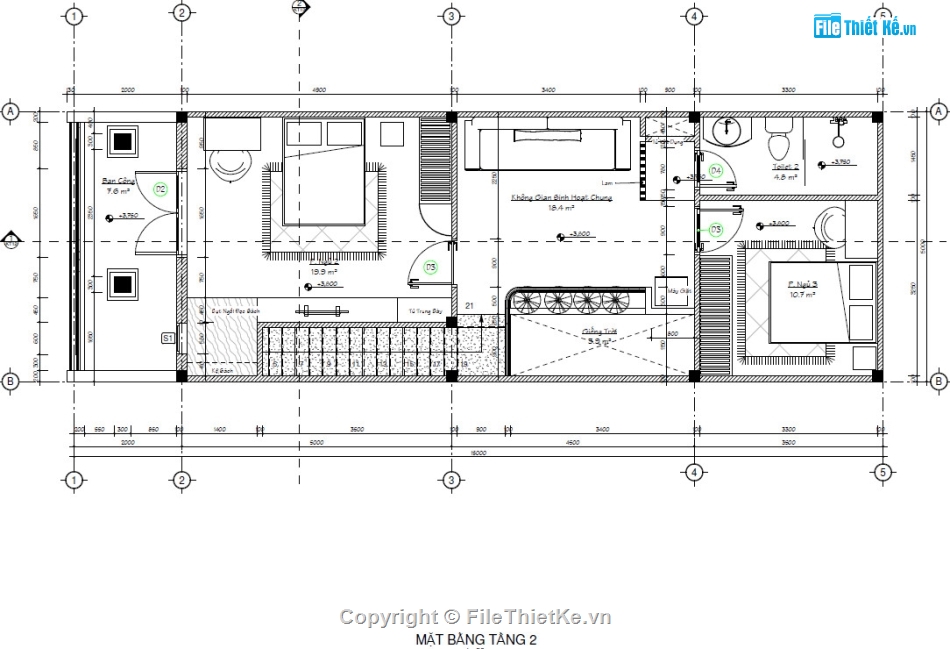 Nhà 2 tầng mái thái,Nhà phố 2 tầng mái thái,file cad nhà phố 2 tầng