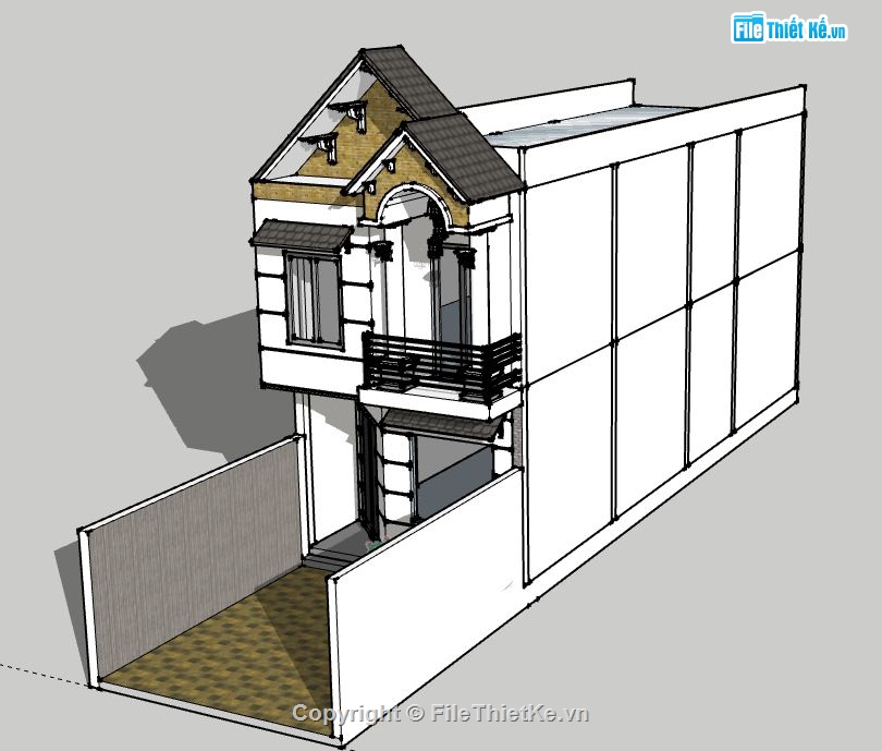 Nhà phố 2 tầng,model su nhà phố 2 tầng,nhà phố 2 tầng file su,file sketchup nhà phố 2 tầng,nhà phố 2 tầng model su