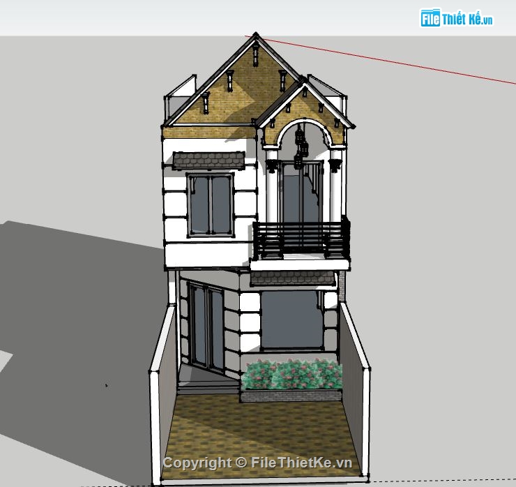 Nhà phố 2 tầng,model su nhà phố 2 tầng,nhà phố 2 tầng file su,file sketchup nhà phố 2 tầng,nhà phố 2 tầng model su