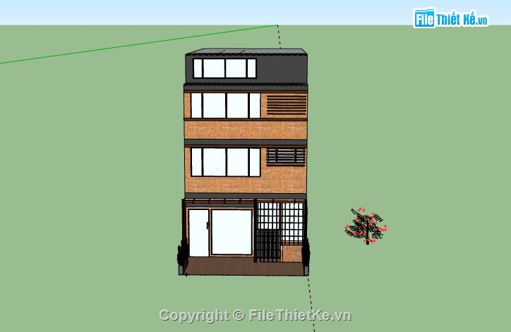 Nhà phố 3 tầng 1 tum,model su nhà phố 3 tầng 1 tum,file su nhà phố 3 tầng 1 tum