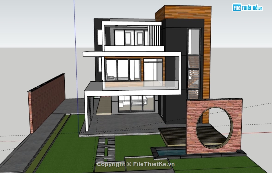 sketchup Nhà phố 3 tầng,nhà phố 3 tầng model su,file sketchup nhà phố 3 tầng,nhà phố 3 tầng file su,nhà phố 3 tầng sketchup