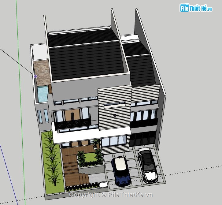 file su nhà phố 3 tầng,nhà phố 3 tầng,file sketchup nhà phố 3 tầng,nhà phố 3 tầng file su