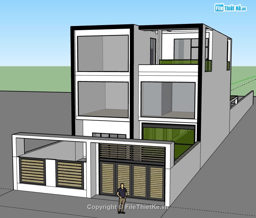 Nhà phố 3 tầng,sketchup Nhà phố 3 tầng,file su nhà phố 3 tầng,nhà phố 3 tầng 1 tầng,nhà phố 3 tầng model su