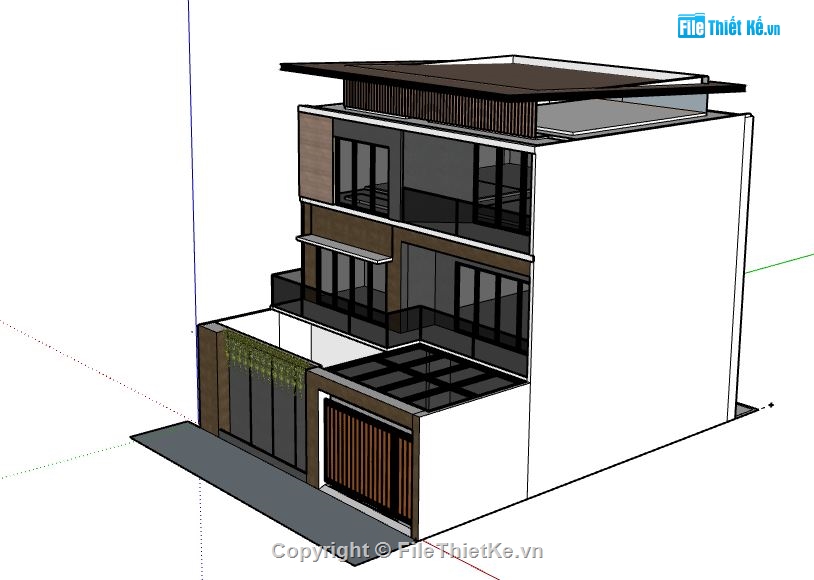 Nhà phố 3 tầng,model su nhà phố 3 tầng,nhà phố 3 tầng file su,sketchup nhà phố 3 tầng,nhà phố 3 tầng sketchup