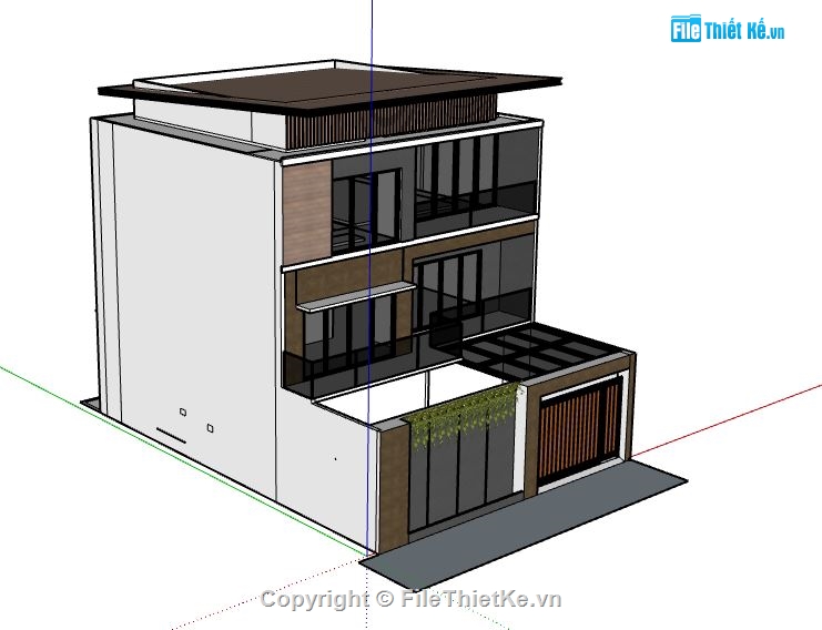 Nhà phố 3 tầng,model su nhà phố 3 tầng,nhà phố 3 tầng file su,sketchup nhà phố 3 tầng,nhà phố 3 tầng sketchup