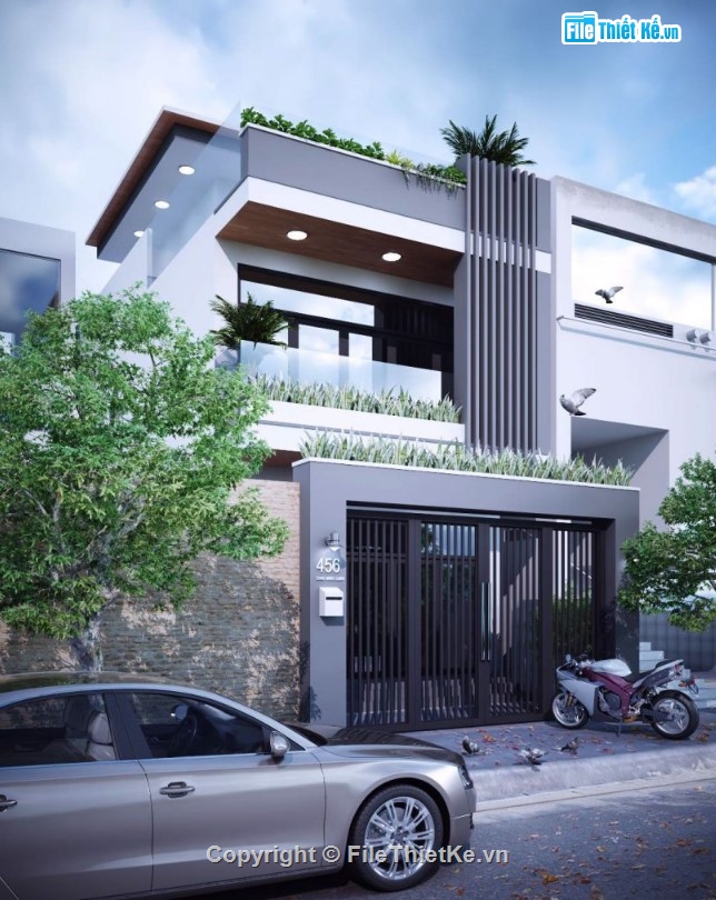 file 3dmax nhà phố,nhà phố 3 tầng,3dmax nhà phố