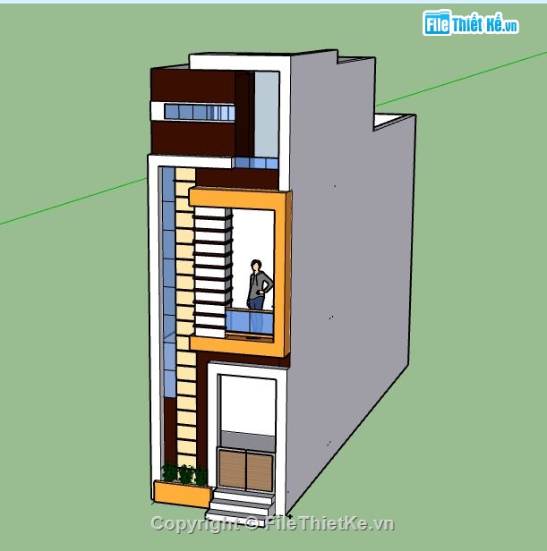 Nhà phố 3 tầng,model su nhà phố 3 tầng,nhà phố 3 tầng file su