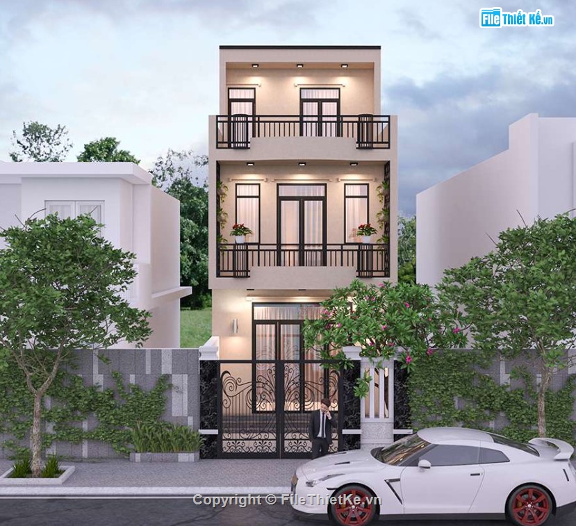 Nhà phố 4 tầng,nhà phố 4 tầng,nhà phố 5x13m