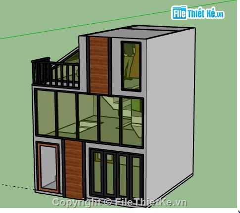 Nhà phố 3 tầng,model su nhà phố 3 tầng,sketchup nhà phố 3 tầng,file su nhà phố 3 tầng,nhà phố 2 tầng sketchup