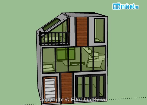 Nhà phố 3 tầng,model su nhà phố 3 tầng,sketchup nhà phố 3 tầng,file su nhà phố 3 tầng,nhà phố 2 tầng sketchup