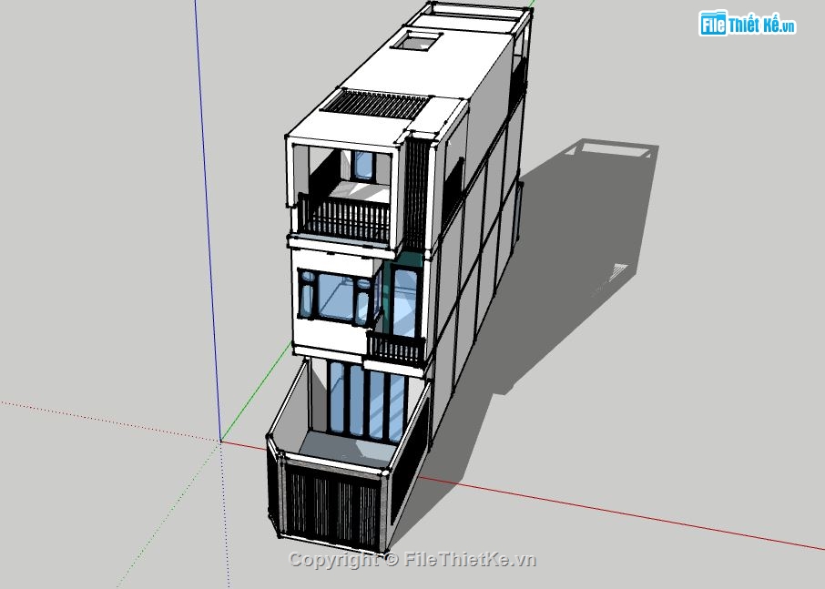 su nhà phố,file sketchup nhà phố,model su nhà phố