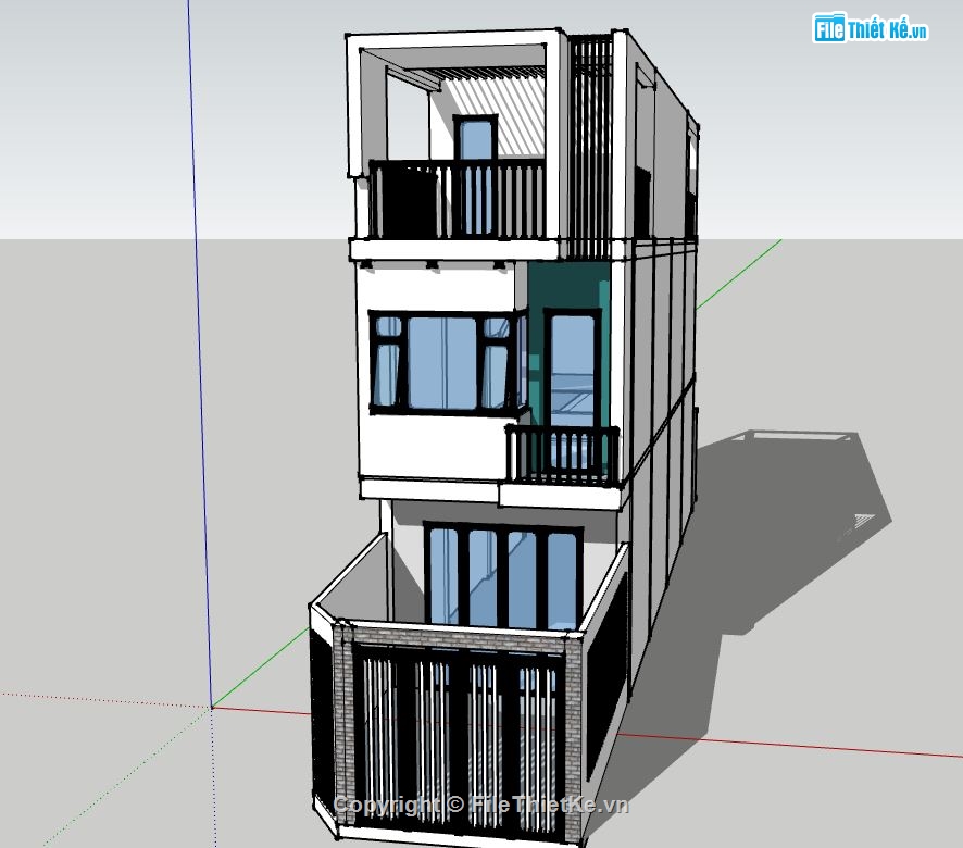 su nhà phố,file sketchup nhà phố,model su nhà phố