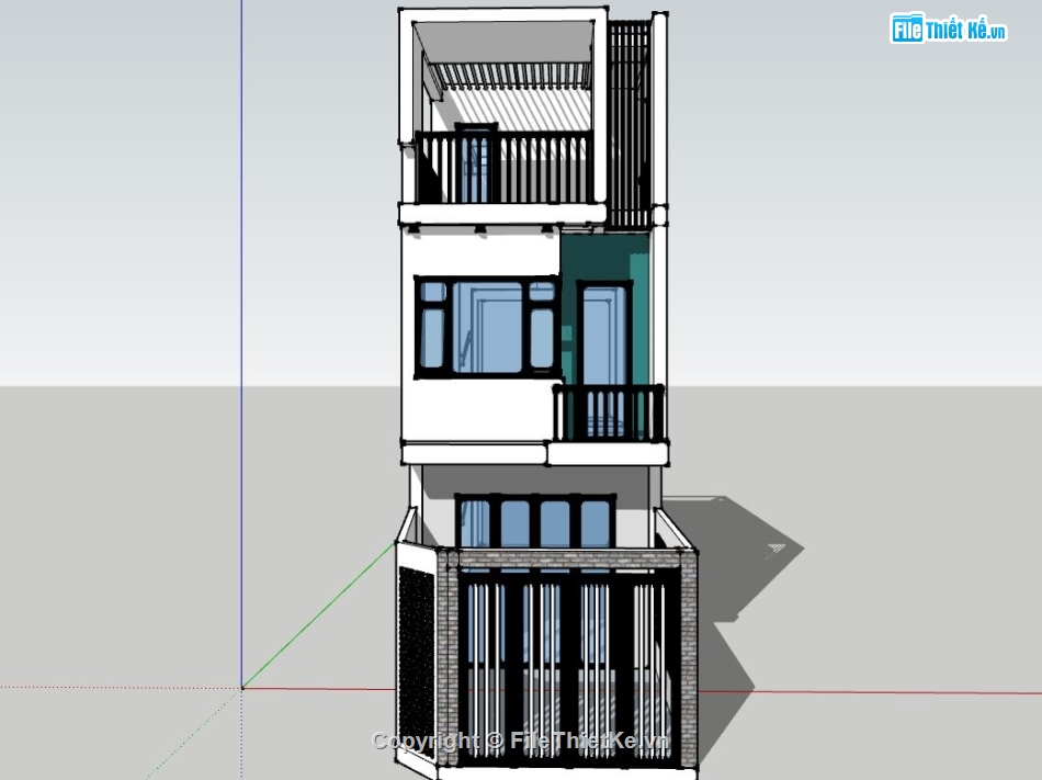 su nhà phố,file sketchup nhà phố,model su nhà phố