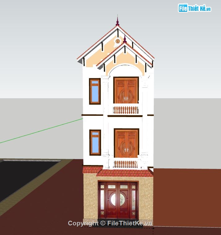 Nhà phố 3 tầng,model su nhà phố 3 tầng,file su nhà phố 3 tầng,sketchup nhà phố 3 tầng,nhà phố 3 tầng file su