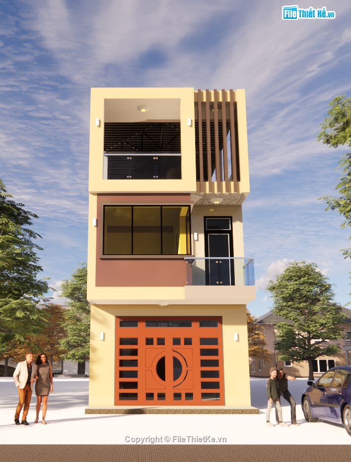 Mẫu nhà phố,nhà phố 3 tầng đẹp,revit nhà phố 3 tầng,nhà phố hiện đại