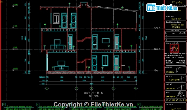 bản vẽ cad nhà 3 tầng,nhà phố 3 tầng,nhà 3 tầng đẹp,Nhà phố 3 tầng 5.7x20m