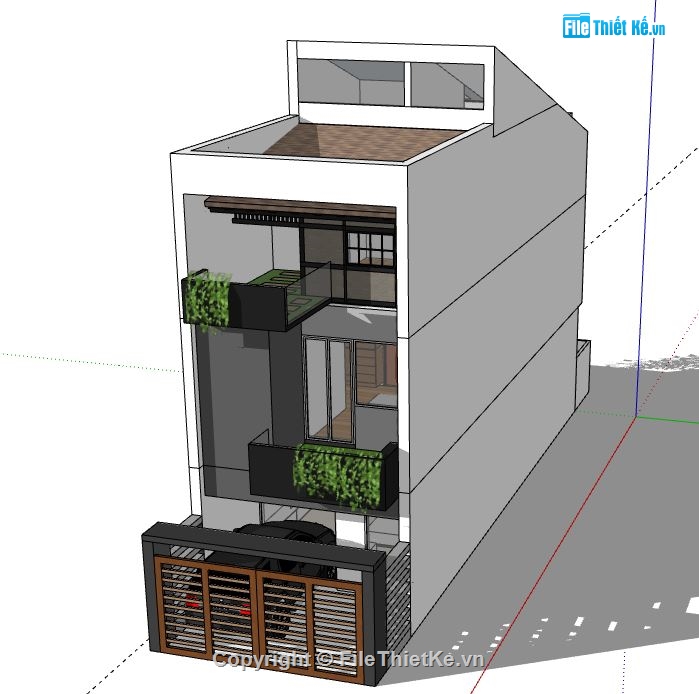 Nhà phố 3 tầng,file su nhà phố 3 tầng,model su nhà phố 3 tầng,nhà phố 3 tầng file su