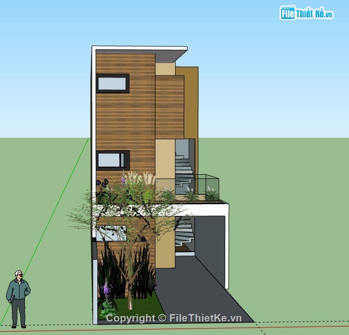 Nhà phố 3 tầng,model su nhà phố 3 tầng,file sketchup nhà phố 3 tầng,sketchup nhà phố 3 tầng,file su nhà phố 3 tầng