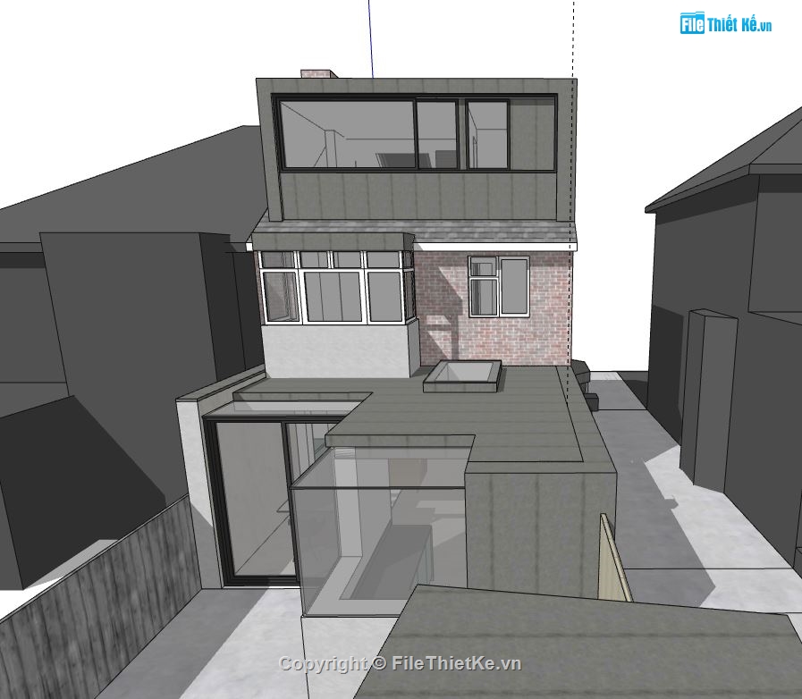 Nhà phố 3 tầng,model su nhà phố 3 tầng,file su nhà phố 3 tầng,sketchup nhà phố 3 tầng,nhà phố 3 tầng model su