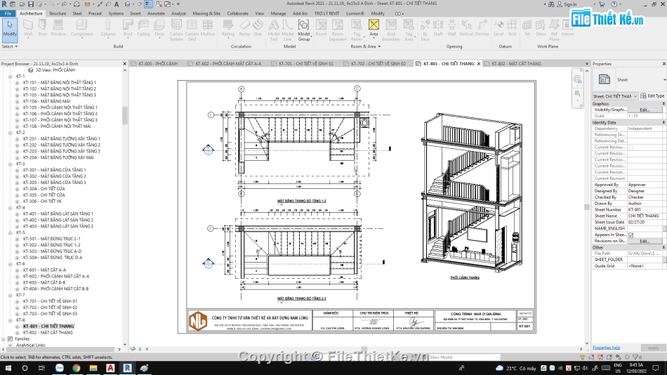 nhà phố 3 tầng 6x17.5m,revit nhà phố 3 tầng,file revit nhà phố 3 tầng,revit nhà phố 3 tầng 6x17.5m,Revit bản vẽ nhà phố 3 tầng