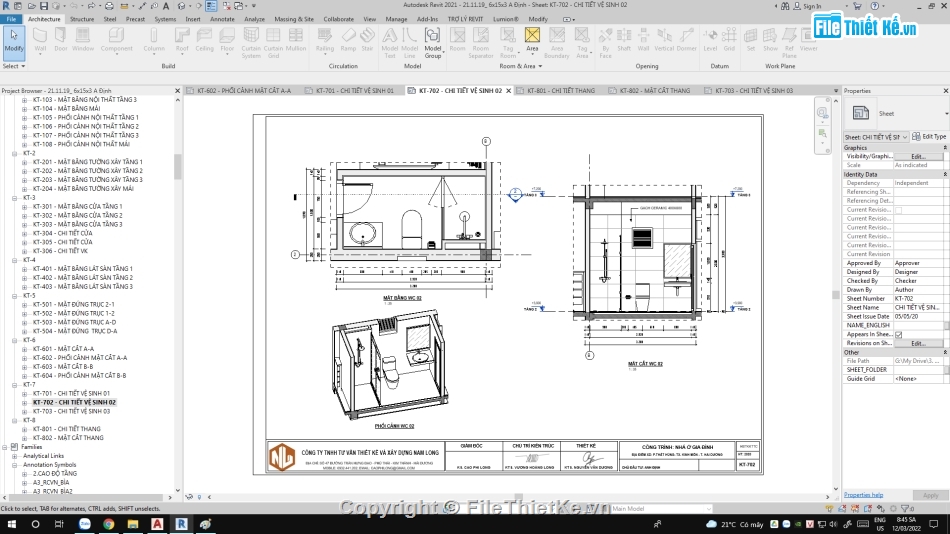 nhà phố 3 tầng 6x17.5m,revit nhà phố 3 tầng,file revit nhà phố 3 tầng,revit nhà phố 3 tầng 6x17.5m,Revit bản vẽ nhà phố 3 tầng