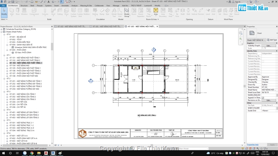 nhà phố 3 tầng 6x17.5m,revit nhà phố 3 tầng,file revit nhà phố 3 tầng,revit nhà phố 3 tầng 6x17.5m,Revit bản vẽ nhà phố 3 tầng