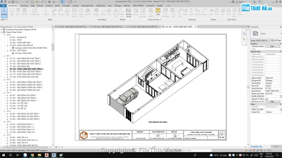 nhà phố 3 tầng 6x17.5m,revit nhà phố 3 tầng,file revit nhà phố 3 tầng,revit nhà phố 3 tầng 6x17.5m,Revit bản vẽ nhà phố 3 tầng