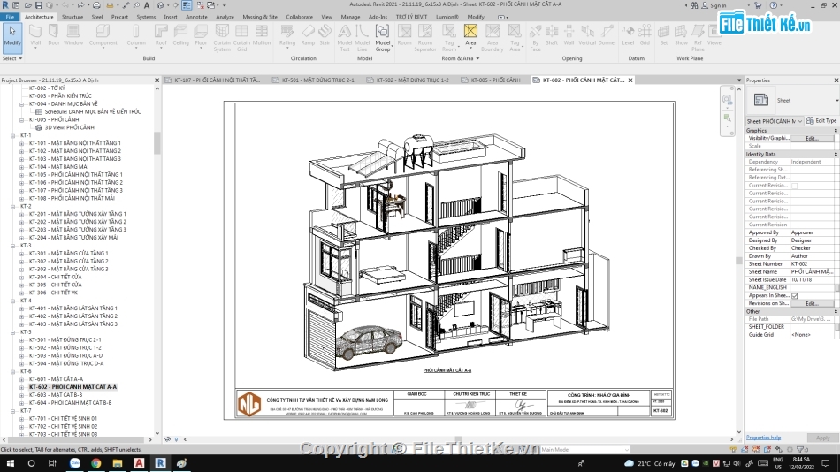 nhà phố 3 tầng 6x17.5m,revit nhà phố 3 tầng,file revit nhà phố 3 tầng,revit nhà phố 3 tầng 6x17.5m,Revit bản vẽ nhà phố 3 tầng