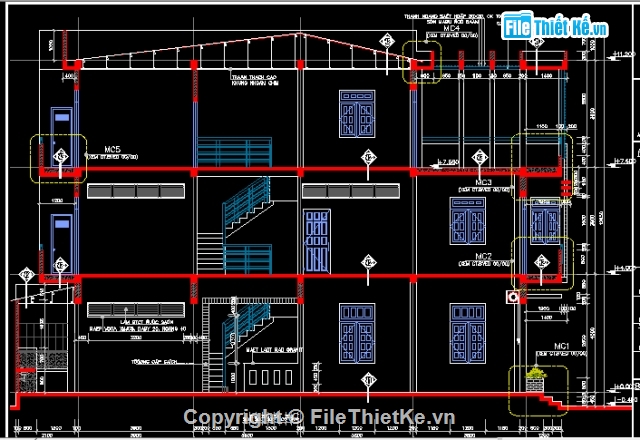 Nhà 3 tầng KT 6x18m,nhà phố,thiết kế nhà phố,hồ sơ bản vẽ,biệt thự mặt tiền 6m,mặt tiền 6m