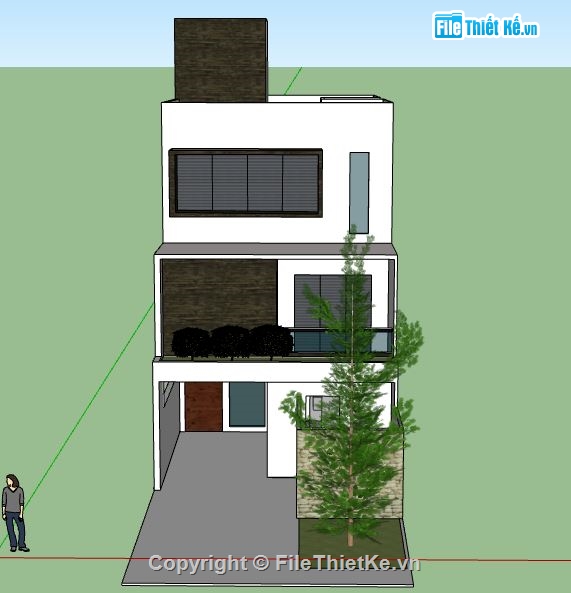 Nhà phố 3 tầng,model su nhà phố 3 tầng,model sketchup nhà phố 3 tầng,nhà phố 3 tầng file su,sketchup nhà phố 3 tầng