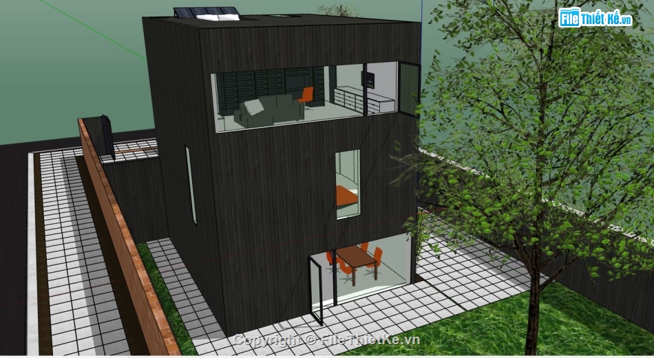 su nhà phố,sketchup nhà phố,model su nhà phố