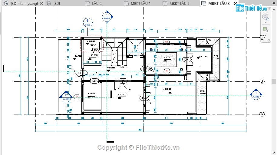 Nhà phố 3 tầng revit,kiến trúc nhà phố 3 tầng,Revit nhà phố 3 tầng 7.5x14,bản vẽ revit nhà phố 3 tàng,nhà 3 tầng đẹp